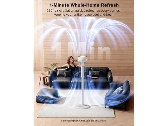 Aaoyun PFD1 Rechargeable Pedestal Fan with Remote
