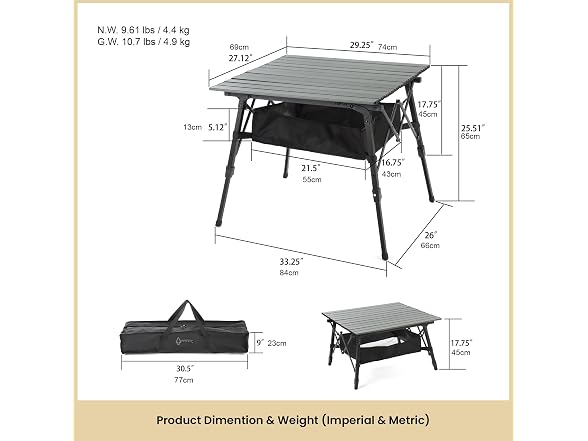 ARROWHEAD 39 in Aluminum Folding Table