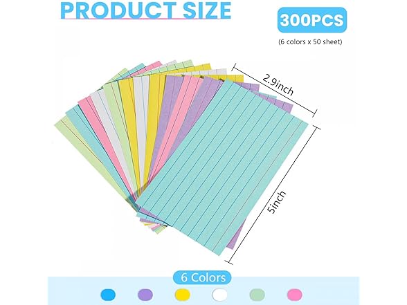 SenseYo 300 Pack Ruled Index Cards