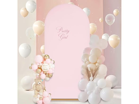 SoarDream Pink Spandex Wedding Arch Cover
