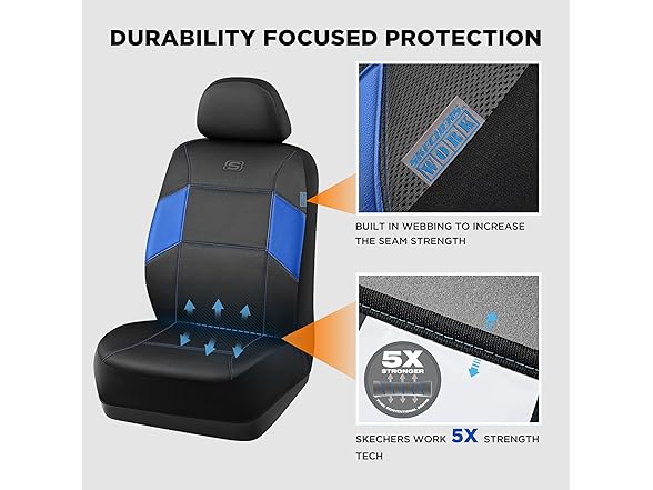 Skechers Work Car Seat Covers, Leather