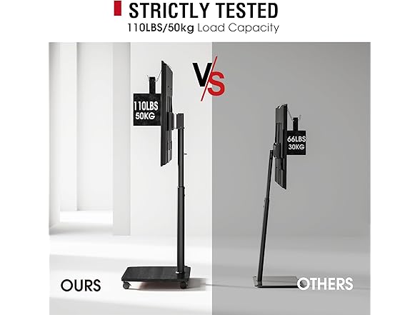 AOKCOS Rolling TV Stand | 43-75"