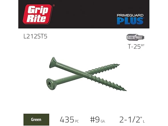 Grip Rite L212ST5 2-1/2-inch Screws