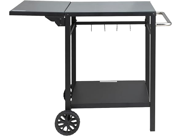 VEVOR Outdoor Grill Dining Cart with Double-Shelf