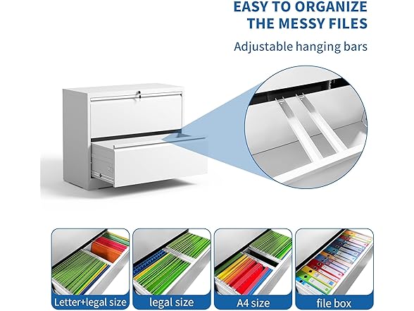 Yukimo Lateral File Cabinet with Lock