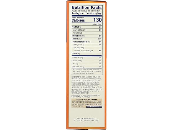 Blue Diamond Almonds Cheddar Nut-Thins, 4.2