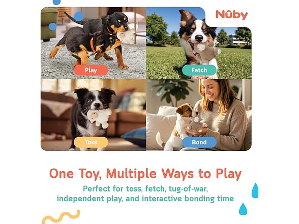 Nuby Plush Dog Toy 2-Pack- Plush Little Lamb