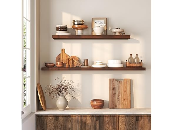 Fun Memories 48 Inch Floating Pine Shelf