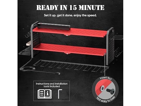 Power Tool Organizer with Charging Station 