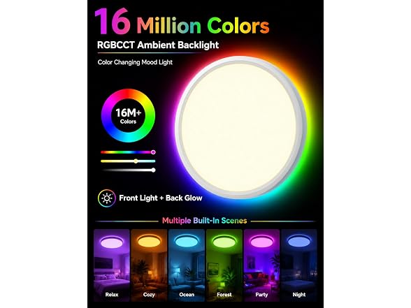 Xinsway 12in Smart Ceiling Light RGB