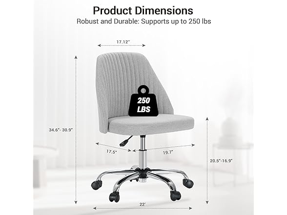 YSSOA Office Desk Chair with Back and Wheels