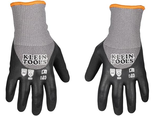 KLEIN TOOLS Klein Tools Winter Work Gloves, Knit Dippe