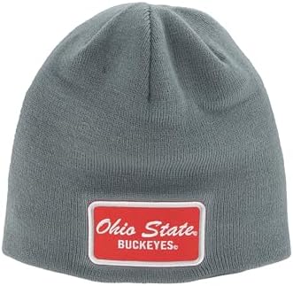 ZHATS Standard NCAA Officially Licensed Beanie Edge Patch Brick Gray, Grey, One Size