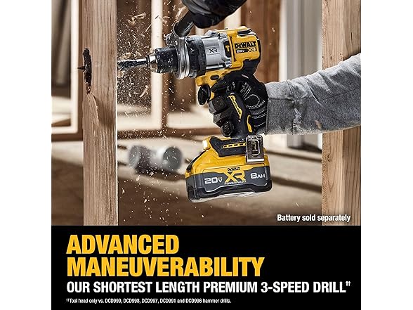 DEWALT DCD1007B 20V MAX XR 1/2 Inch Cordless Hammer Drill