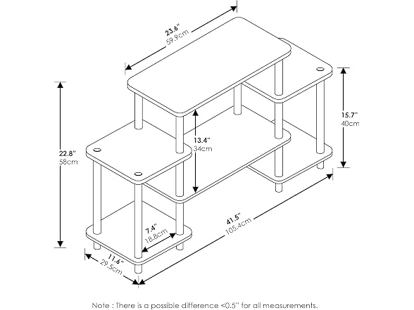 Furinno Rata 4-Tier Industrial Shelf