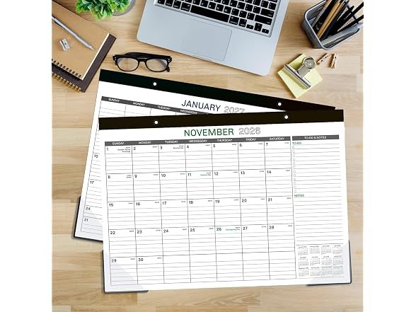 MaaIbok 2026-2027 Desk Calendar - 17" x 12" Ru