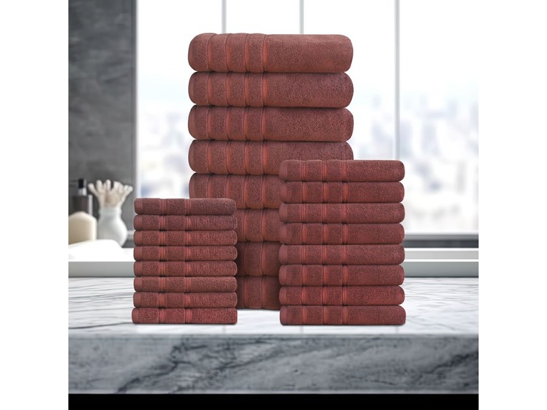 24 Piece Zero Twist Egyptian Cotton Towel Set