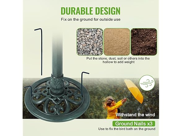 Backyard Expressions Outdoor Garden Bird Bath