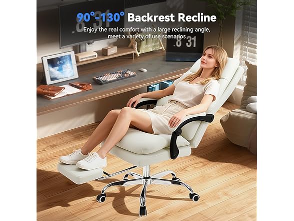 Holiwei Office Chair with Footrest, Big and Tall