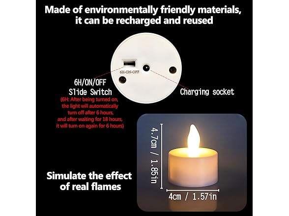 Akavivo Rechargeable Tea Lights 12pc