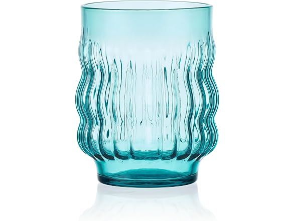 Mikasa Waves Colorful Optic Stackable Rocks Glasses, Set of 4