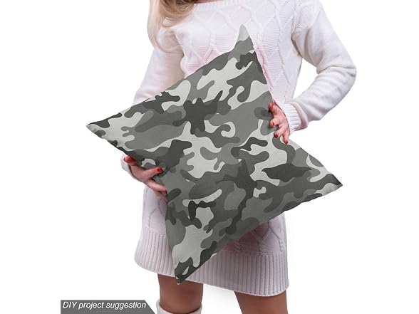Ambesonne Camouflage Fabric by The Yard, Grey