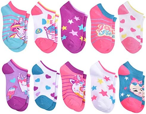 JoJo Siwa Girls No Show Socks, Bright Turquoise, Small