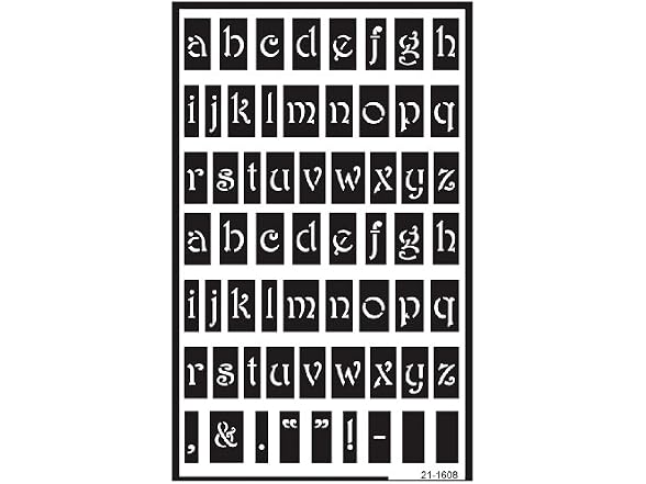 Armour Etch Over N Over Stencil Lower Case