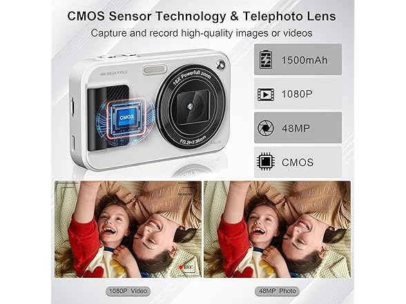 JVSCAM 48MP Point and Shoot Camera