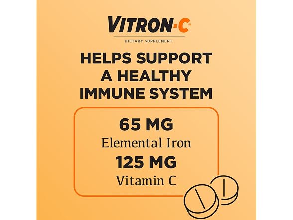 VitronC Iron Supplement Vitamin C 60ct