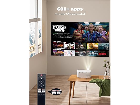 Lisowod 1080P Projector with WiFi and Bluetooth