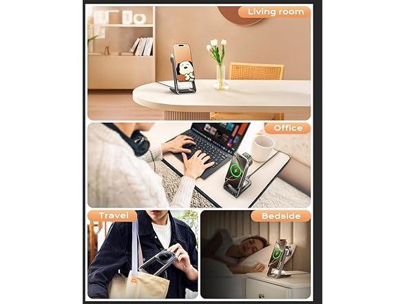 3-in-1 Magsafe Wireless Charging Station for Apple Devices