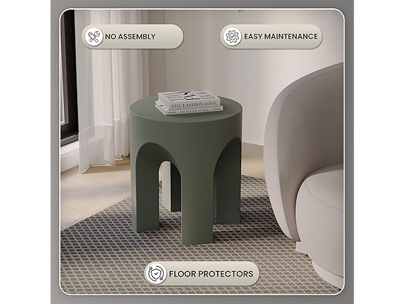 LeisureMod Crus Fiberstone Side Table