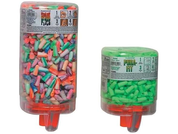 Tapered Foam Dispenser With Earplugs