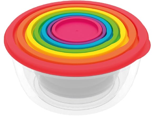 Round Rainbow Food Storage Containers