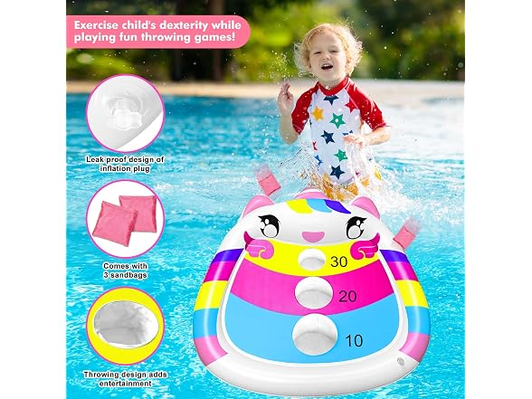 2 Pack Inflatable Unicorn Pool Cornhole