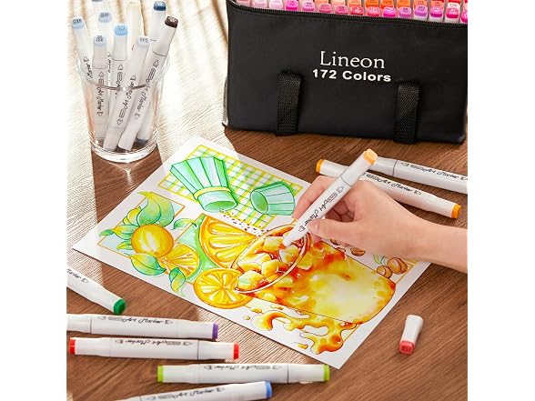 Lineon 172-Color Alcohol Art Markers