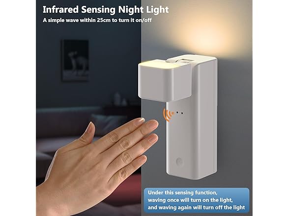 Rechargeable LED Night Light, Eye-Caring Motion Sensor