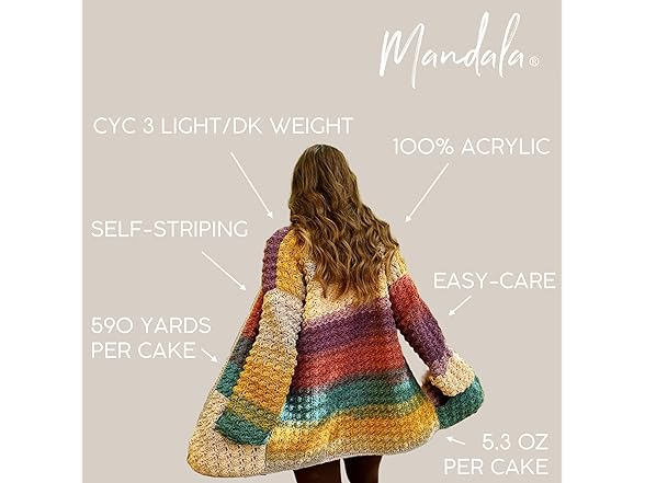 Lion Brand Yarn, Multicolor Varigated Mandala