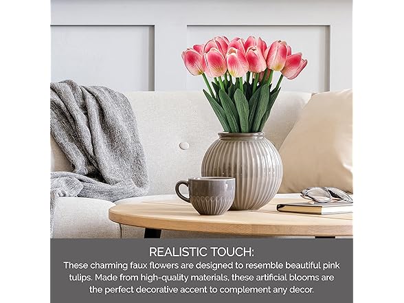Mikasa Pink Faux Tulips Artificial Flowers