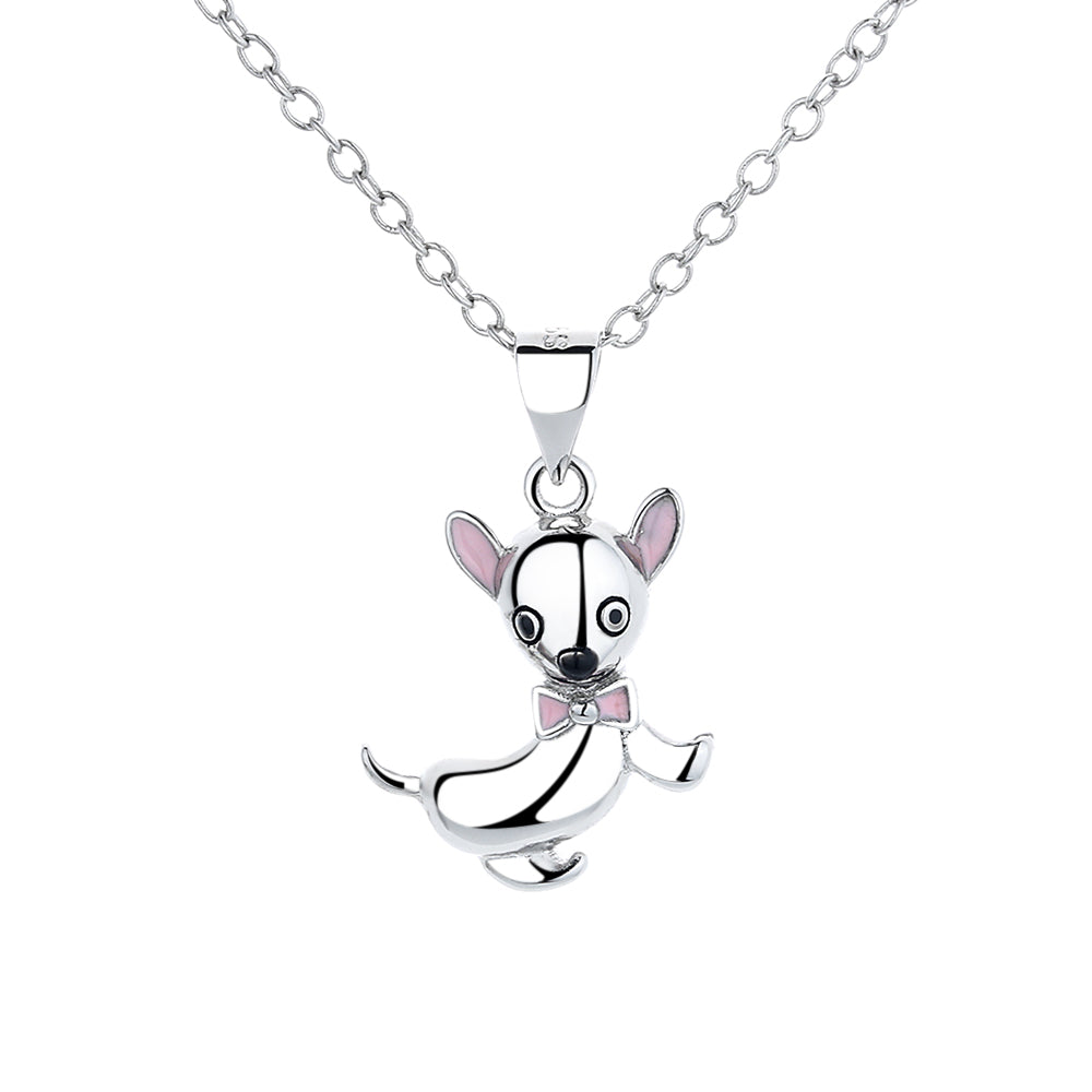 Chihuahua With Pink Bowtie Dog Necklace - Gallery 4