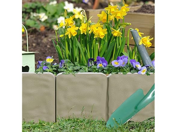 Garden Edging - 10-Piece Outdoor Decorative Flower Bed Border