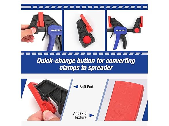 WORKPRO Bar Clamps for Woodworking Blue
