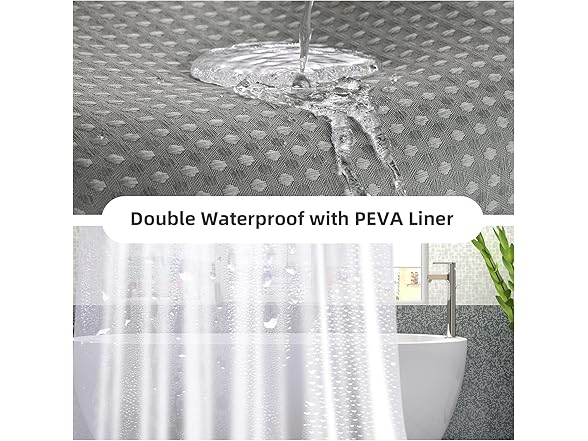 3in1 Waterproof Shower Curtain