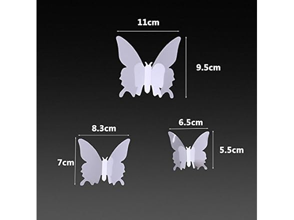 AKOAK 24 Pcs 3D Mirror Effect Butterfly