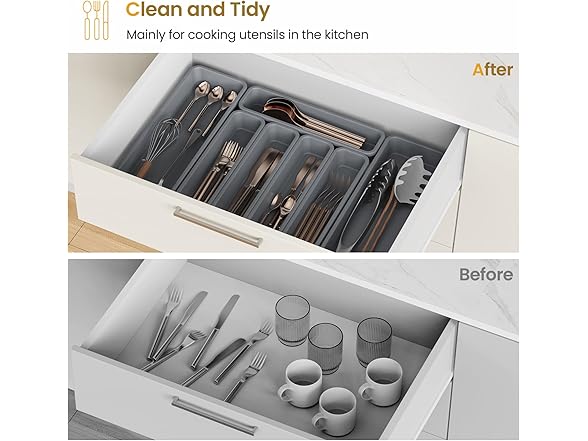K KORKUAN Silicone Silverware Organizer
