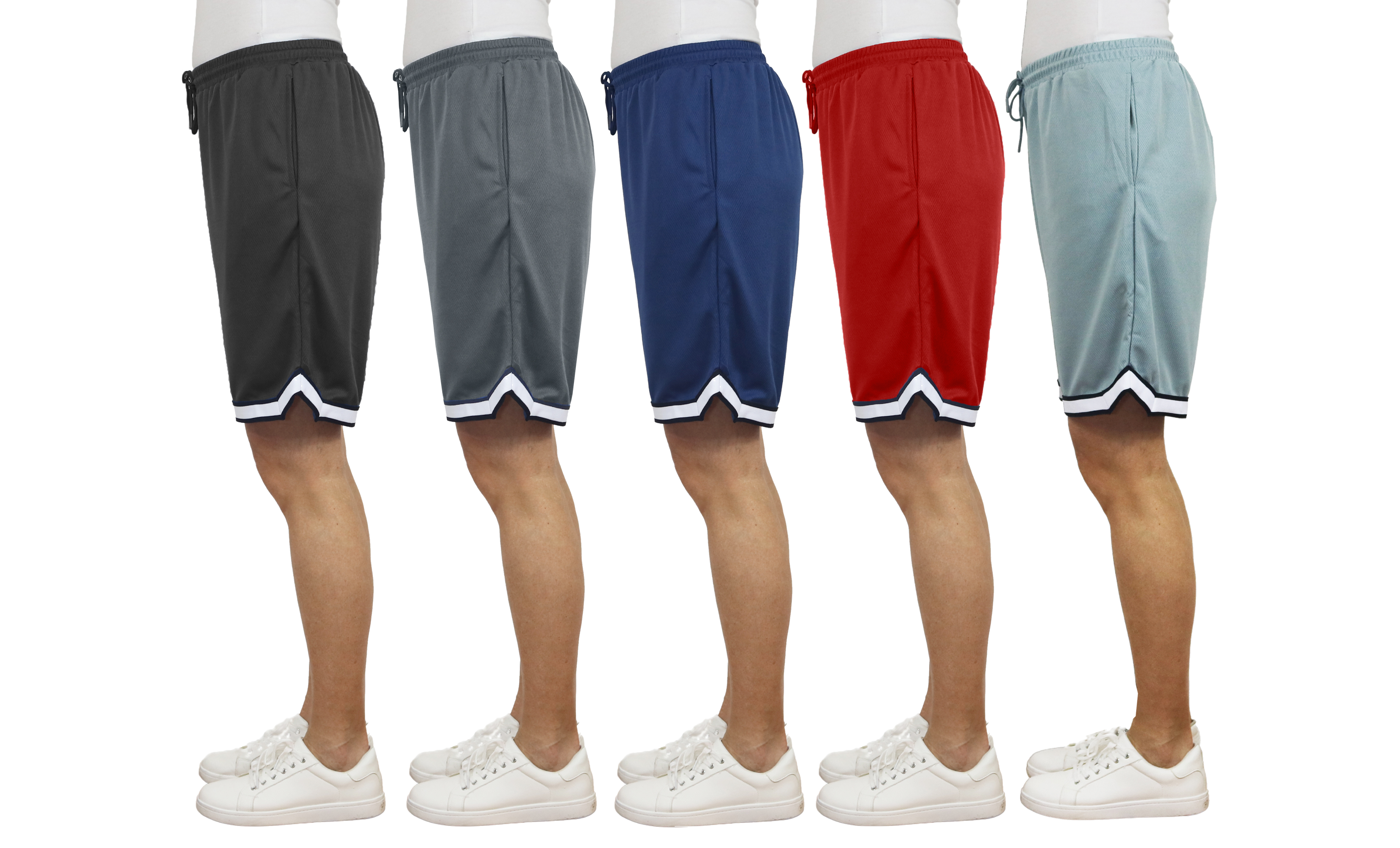 5Pk Womens Loose Fit Active Mesh Shorts - Gallery 12