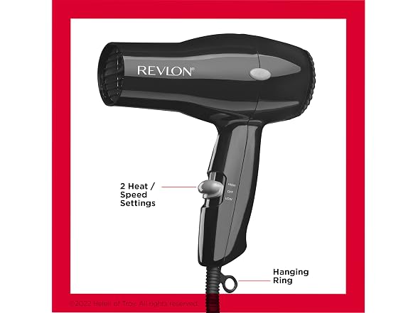 Revlon Compact Hair Dryer 1875W Travel, Black