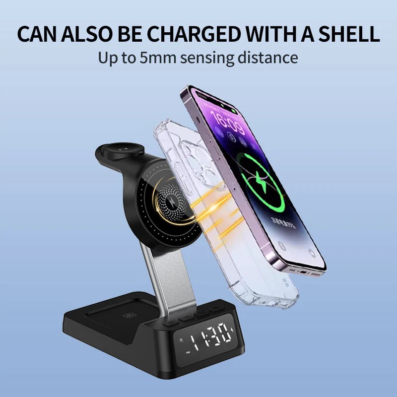 4in1 Wireless Charging Station w-Alarm - Gallery 15