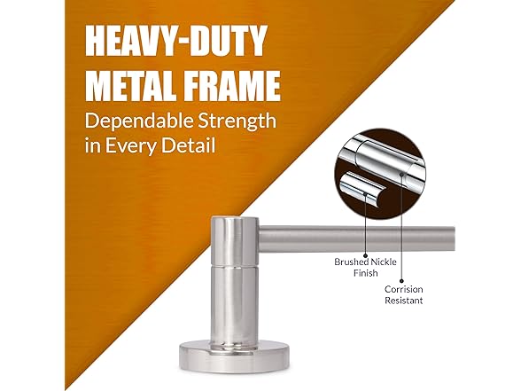 HIGHCRAFT 24 Inch Towel Bar, Brushed Nickel
